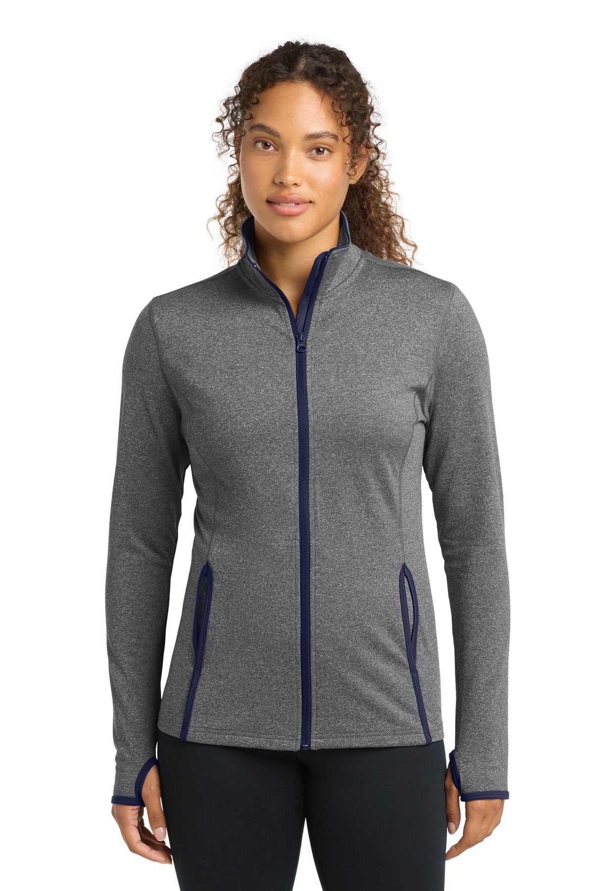 Sport-Tek® Women's Sport-Wick® Stretch Contrast Full-Zip Jacket. LST853