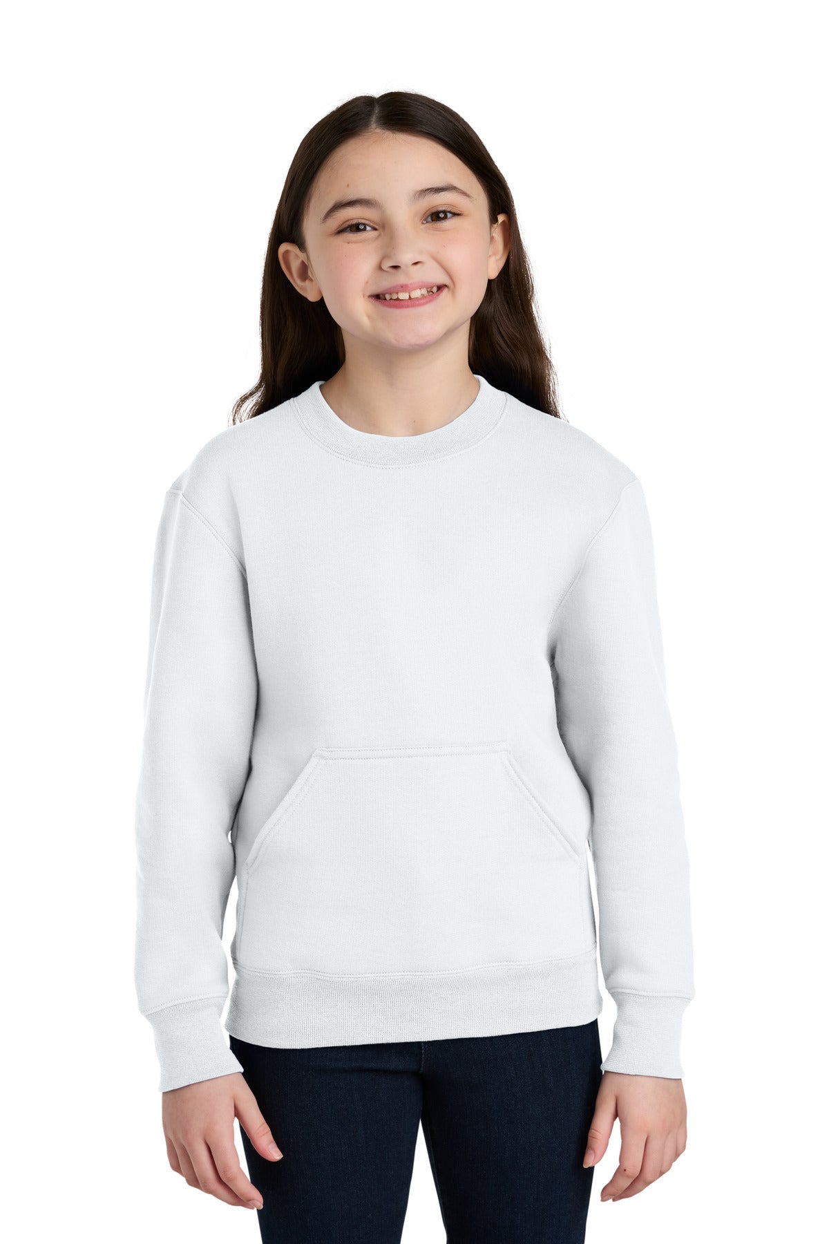 Port & Co™ Youth Core Fleece Crewneck Pocket Sweatshirt PC78YPKT