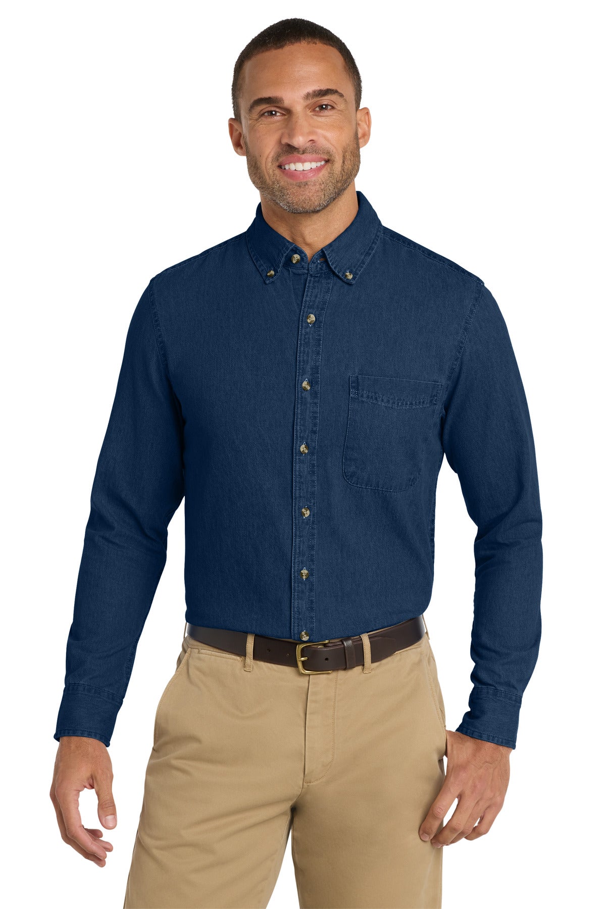 Port & Co™ Long Sleeve Value Denim Shirt. SP10