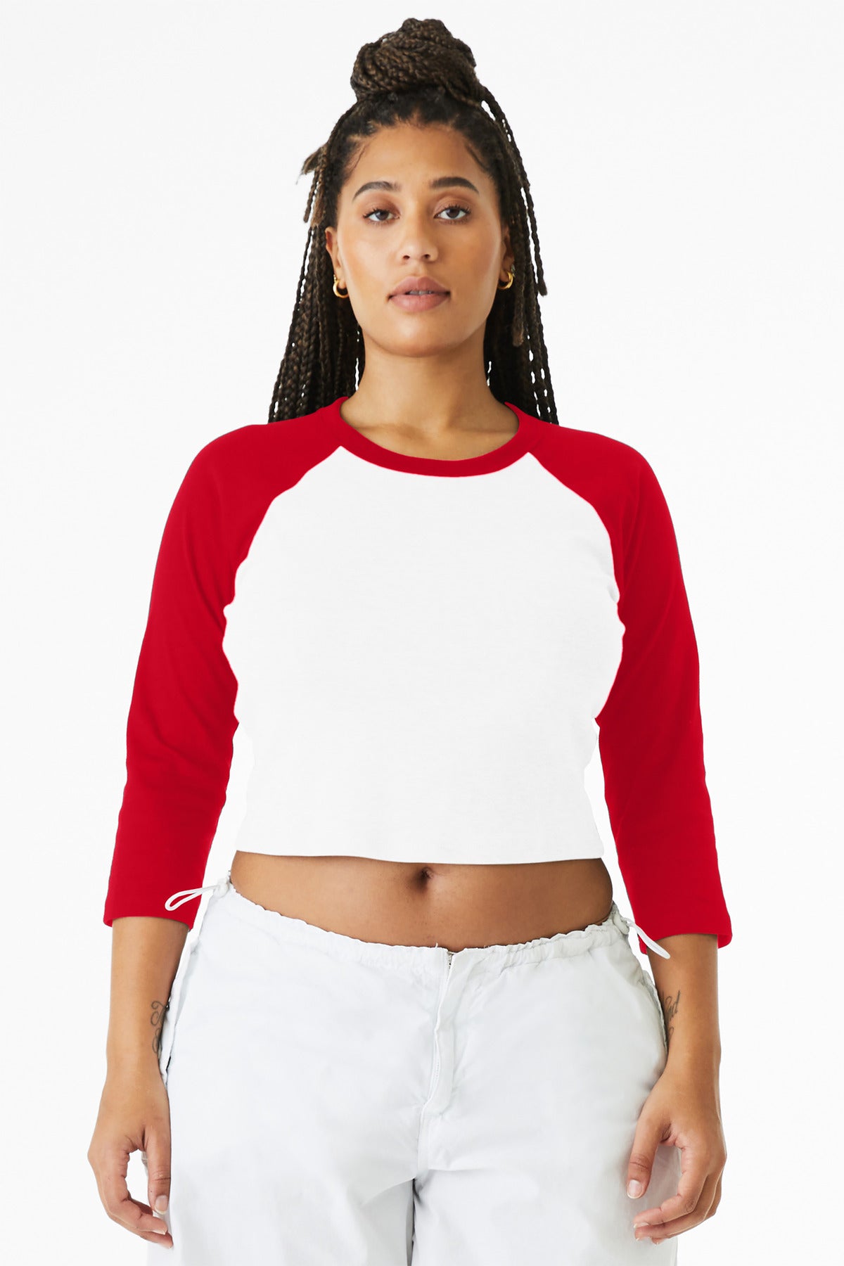 BELLA+CANVAS® Women's Micro Rib 3/4 Raglan Baby Tee BC1200