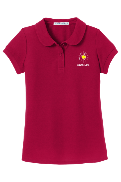Middle School - Youth Size Girls Silk Touch ™ Peter Pan Collar Polo