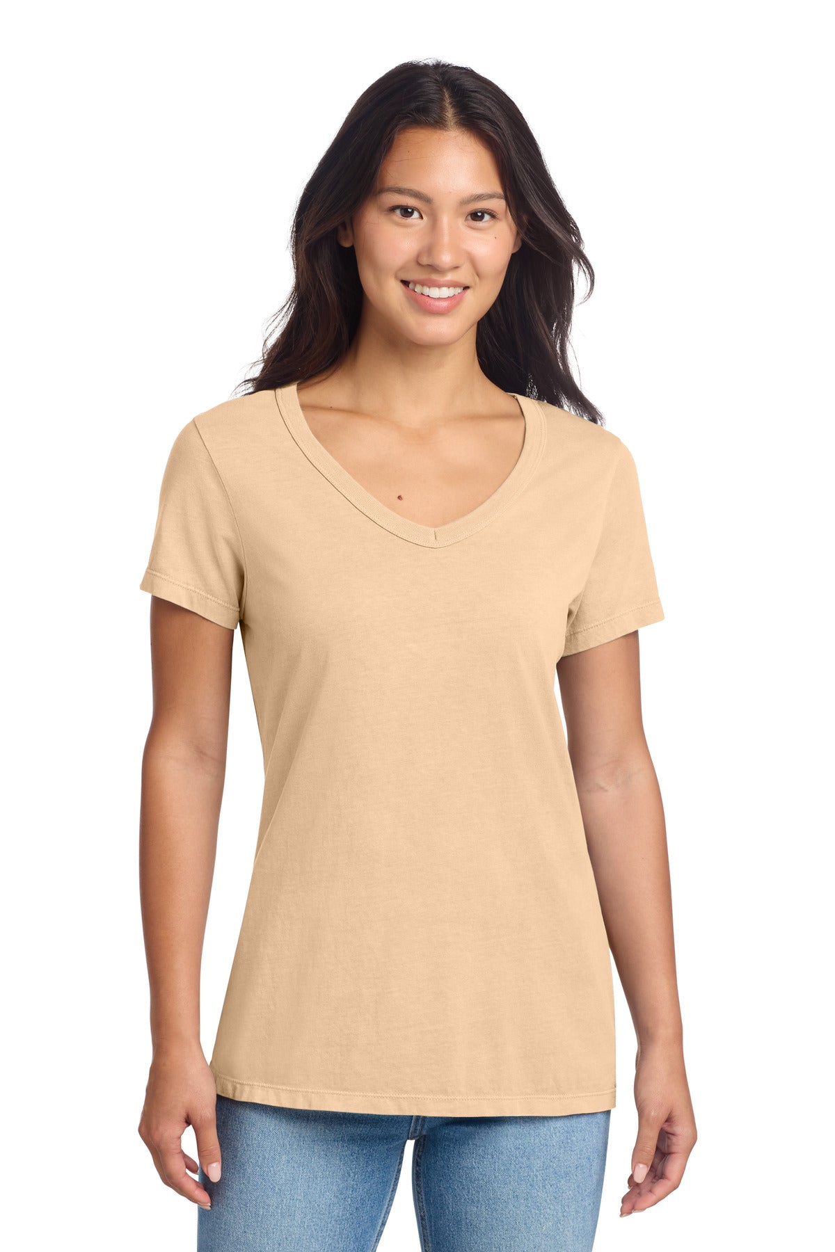 Port & Co™ Women's Beach Wash® Garment-Dyed V-Neck Tee LPC099V