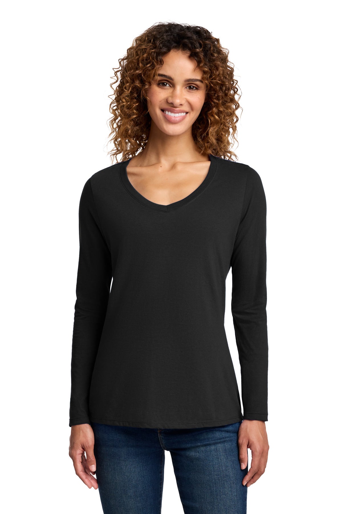 Port & Co™ Women's Long Sleeve Fan Favorite V-Neck Tee. LPC450VLS