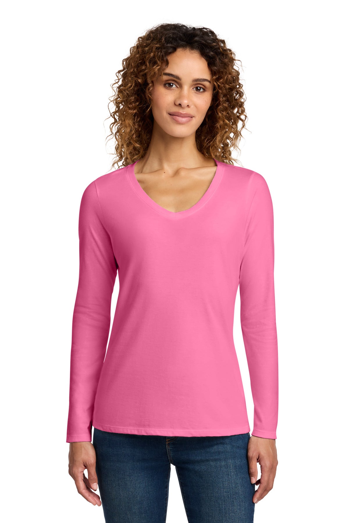 Port & Co™ Women's Long Sleeve Fan Favorite V-Neck Tee. LPC450VLS
