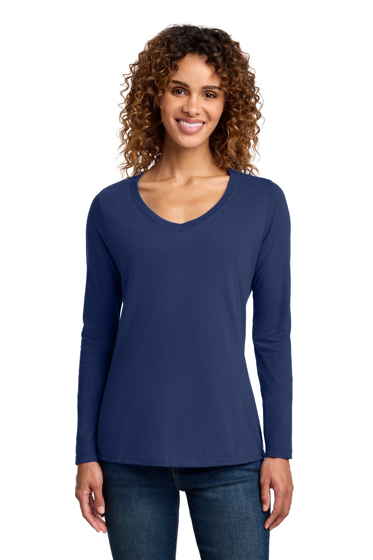 Port & Co™ Women's Long Sleeve Fan Favorite V-Neck Tee. LPC450VLS