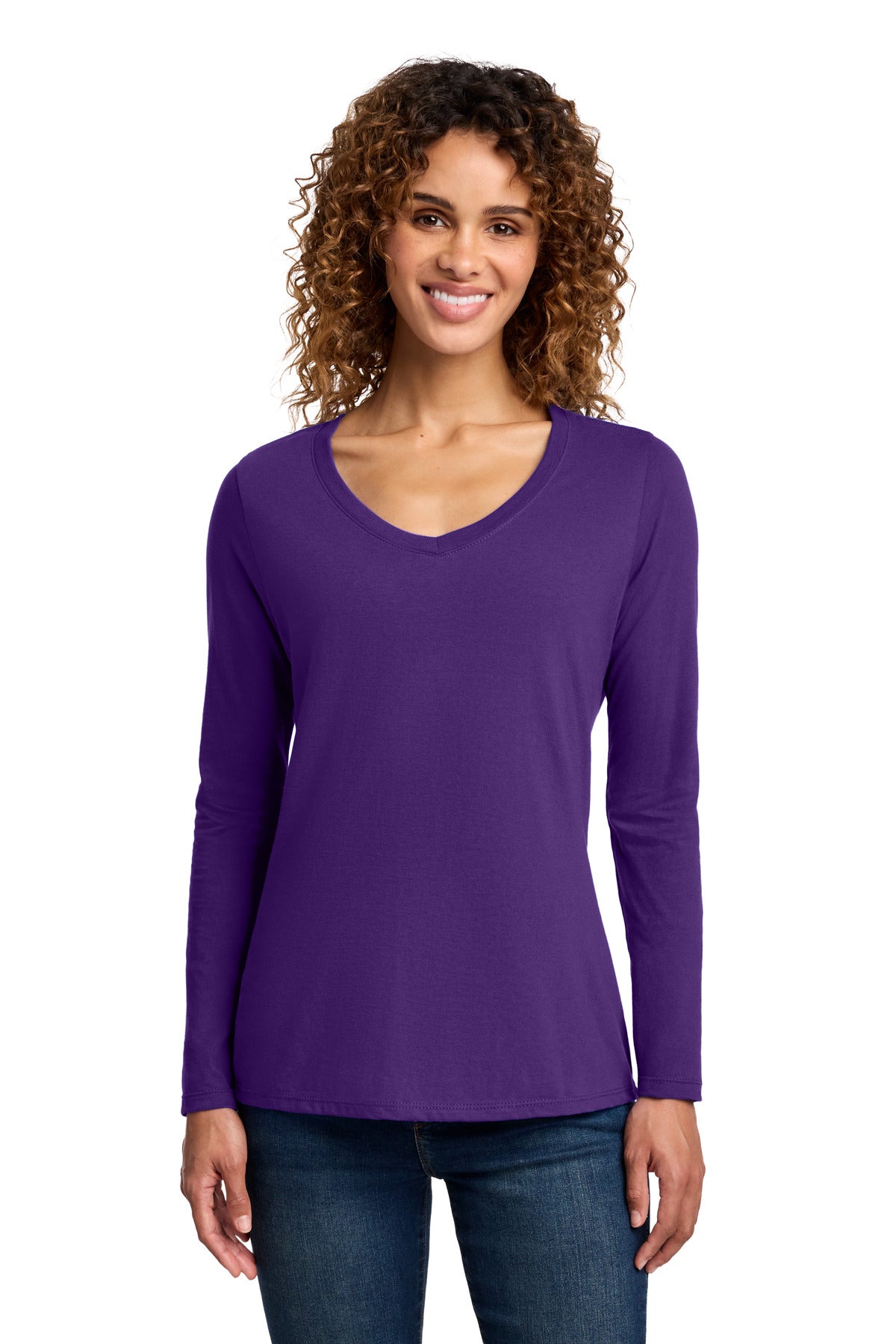 Port & Co™ Women's Long Sleeve Fan Favorite V-Neck Tee. LPC450VLS
