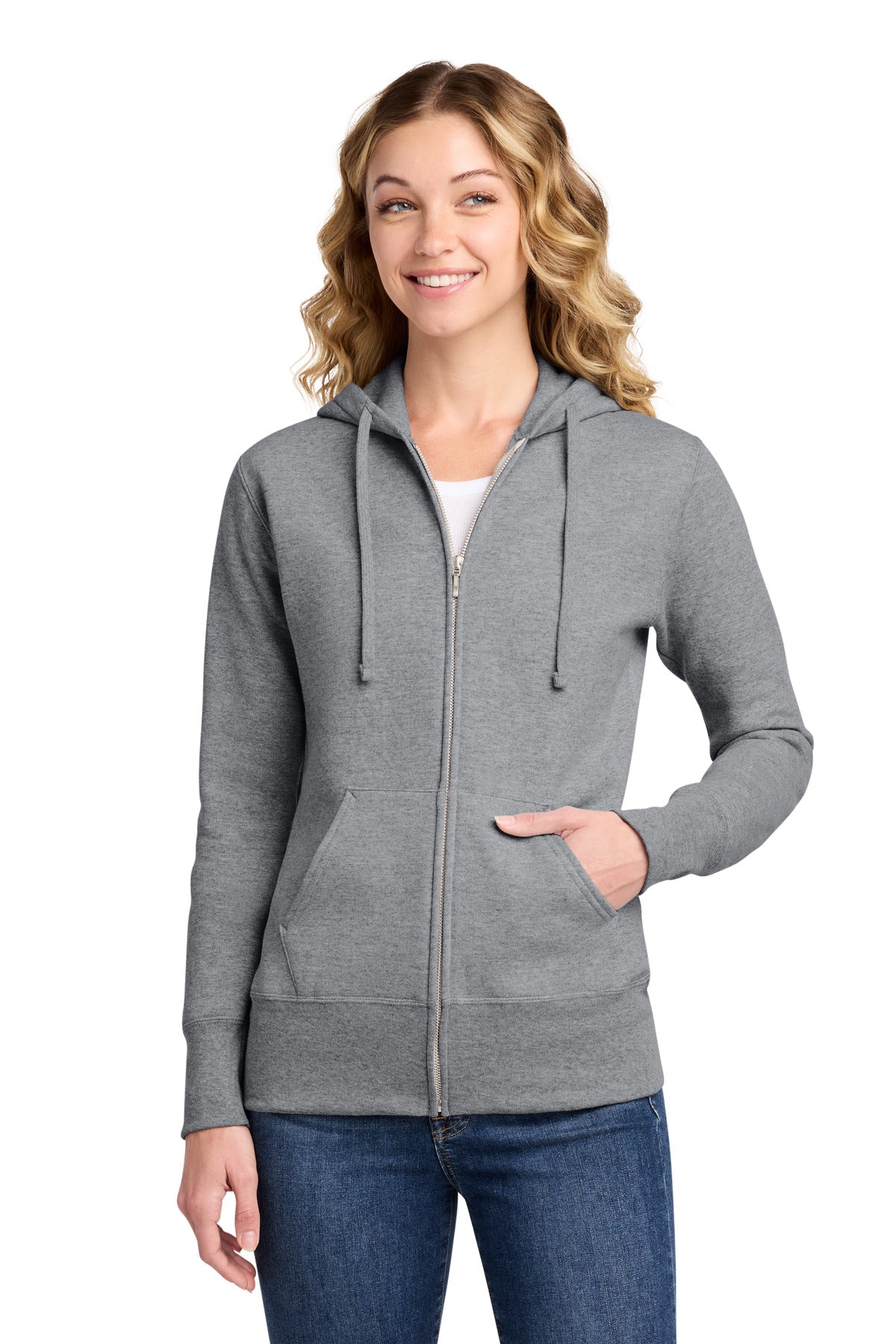 Port & Co™ Women's Core Fleece Full-Zip Hooded Sweatshirt. LPC78ZH