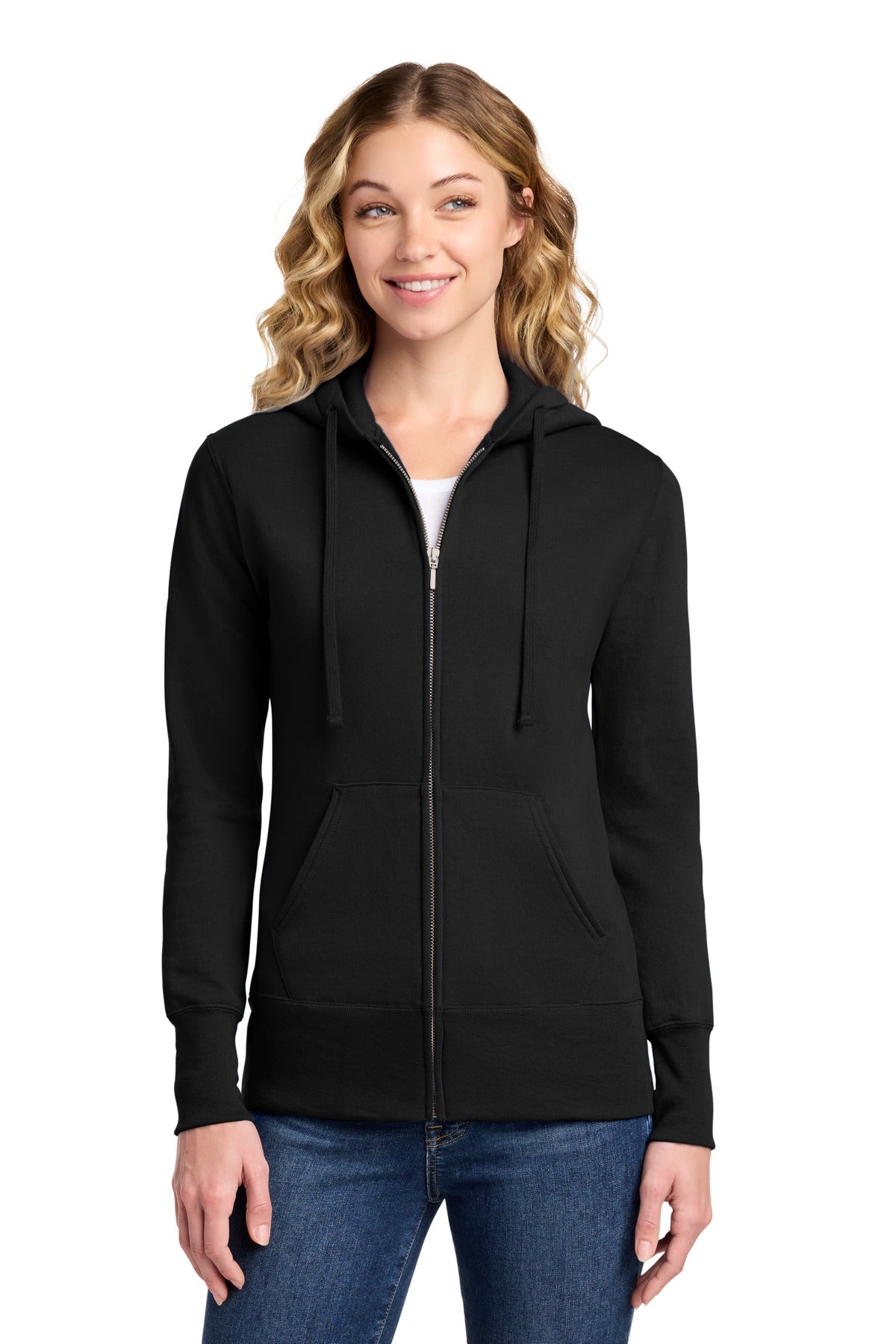 Port & Co™ Women's Core Fleece Full-Zip Hooded Sweatshirt. LPC78ZH