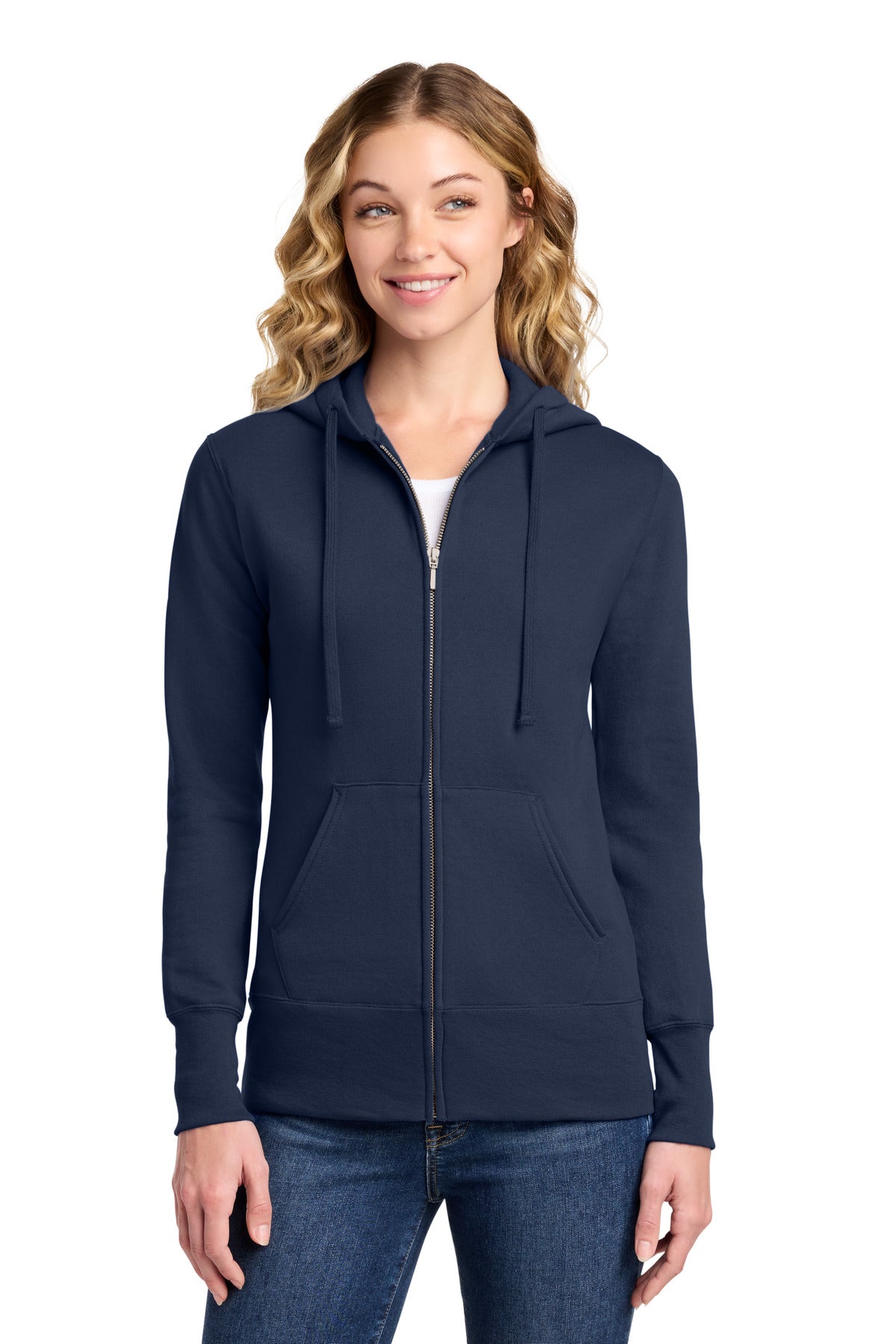 Port & Co™ Women's Core Fleece Full-Zip Hooded Sweatshirt. LPC78ZH