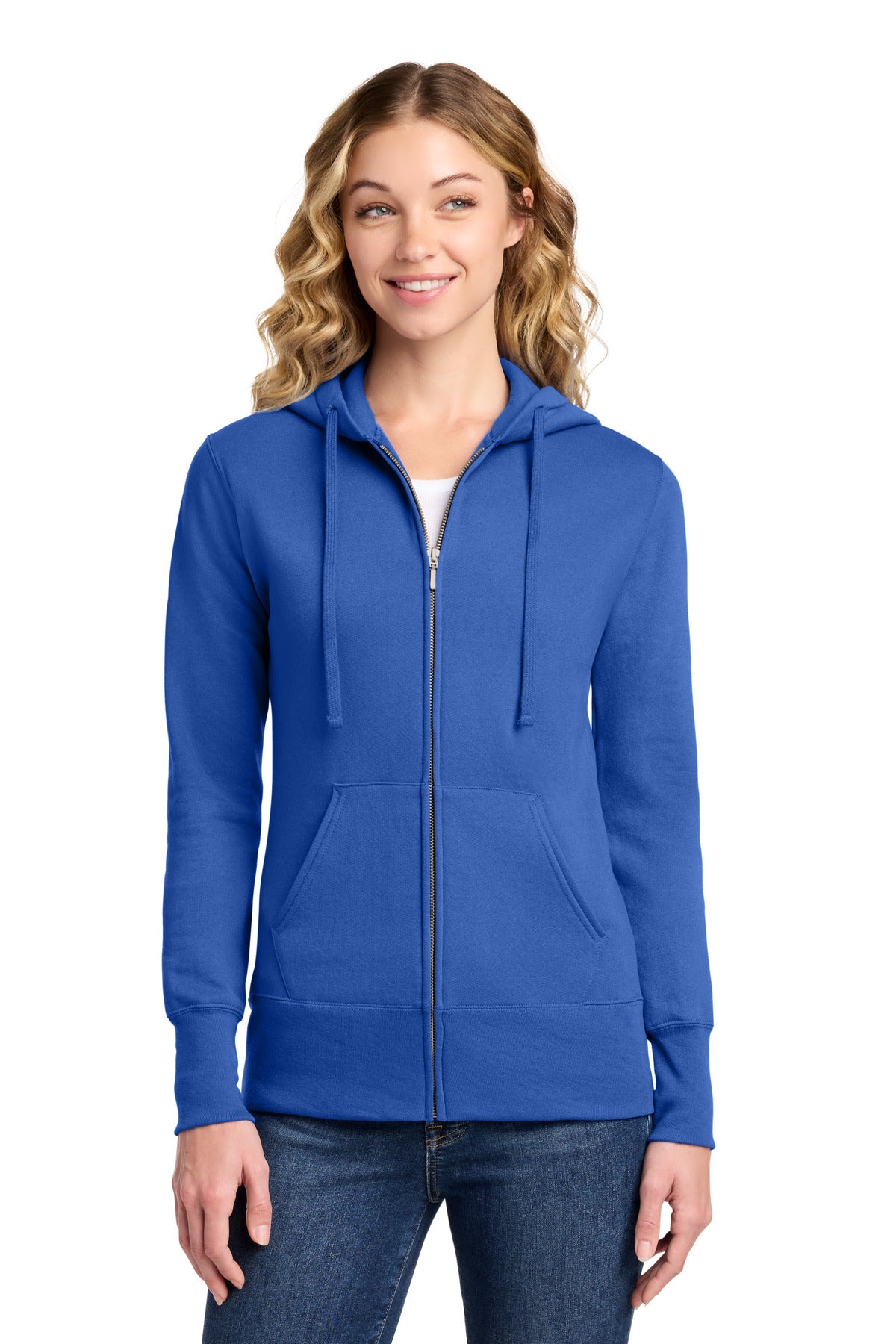 Port & Co™ Women's Core Fleece Full-Zip Hooded Sweatshirt. LPC78ZH