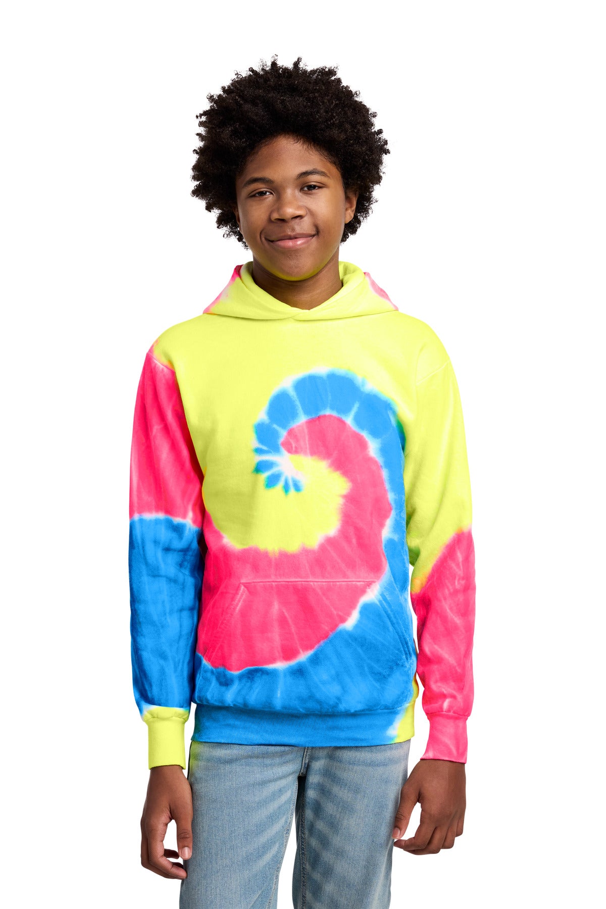 Port & Co™ Youth Tie-Dye Pullover Hooded Sweatshirt. PC146Y