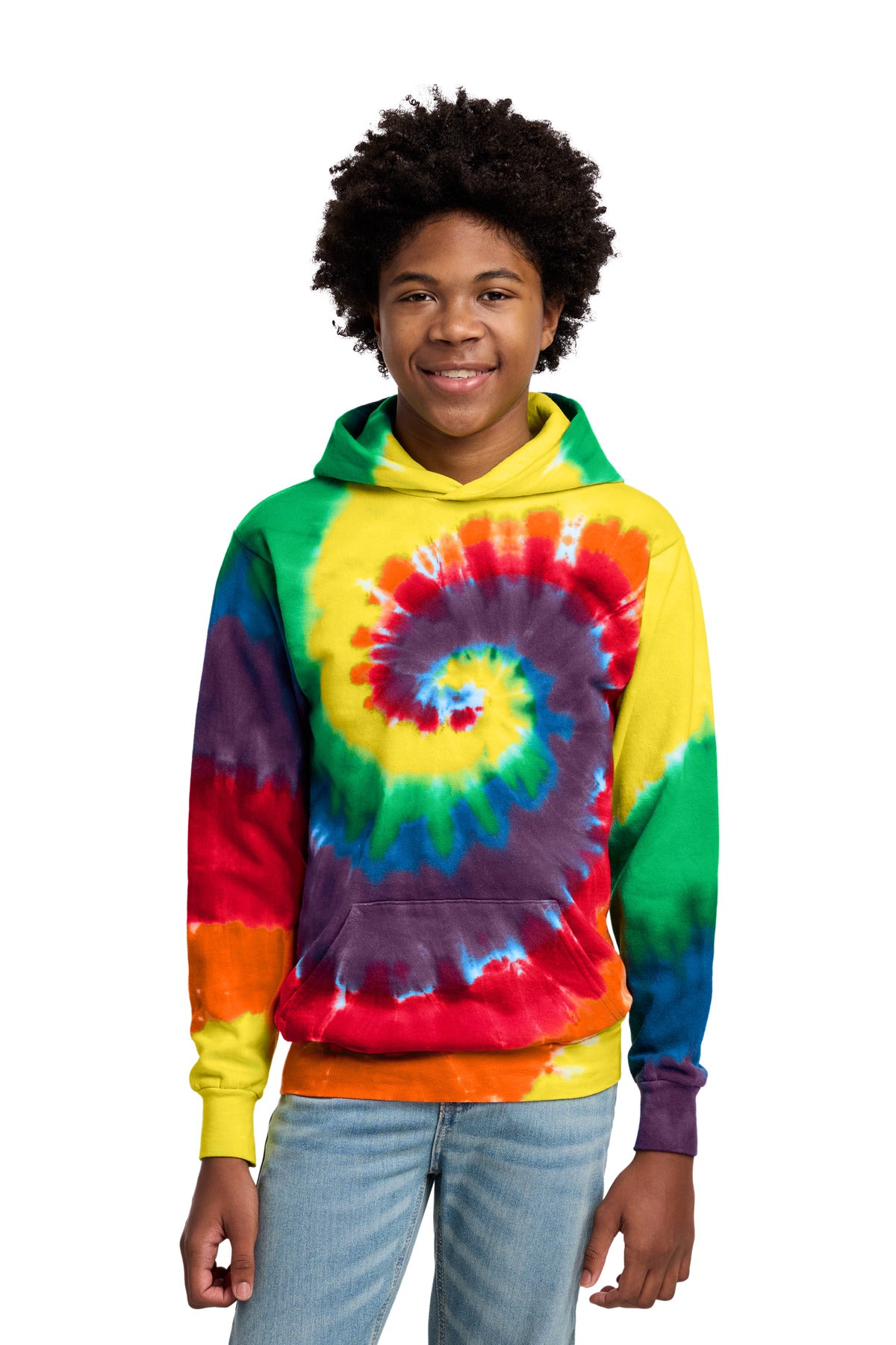 Port & Co™ Youth Tie-Dye Pullover Hooded Sweatshirt. PC146Y