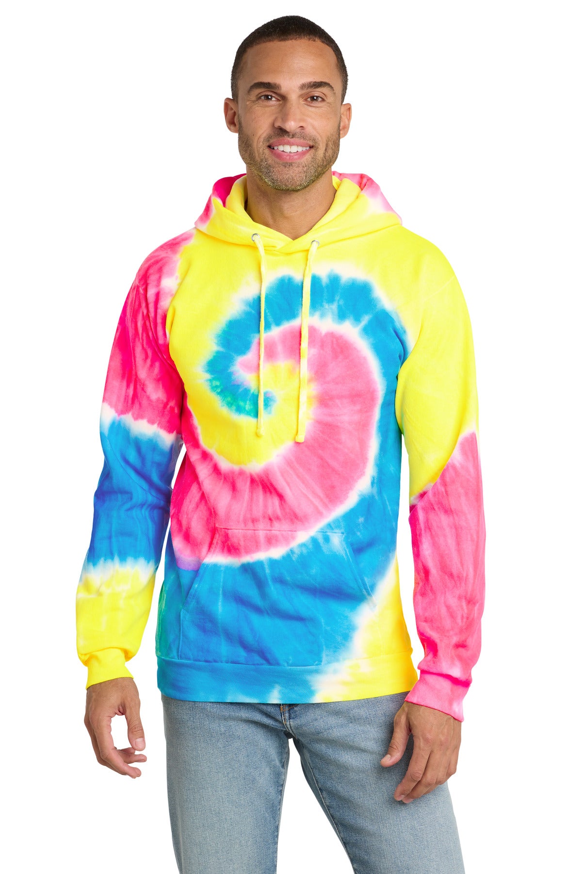 Port & Co™ Tie-Dye Pullover Hooded Sweatshirt. PC146