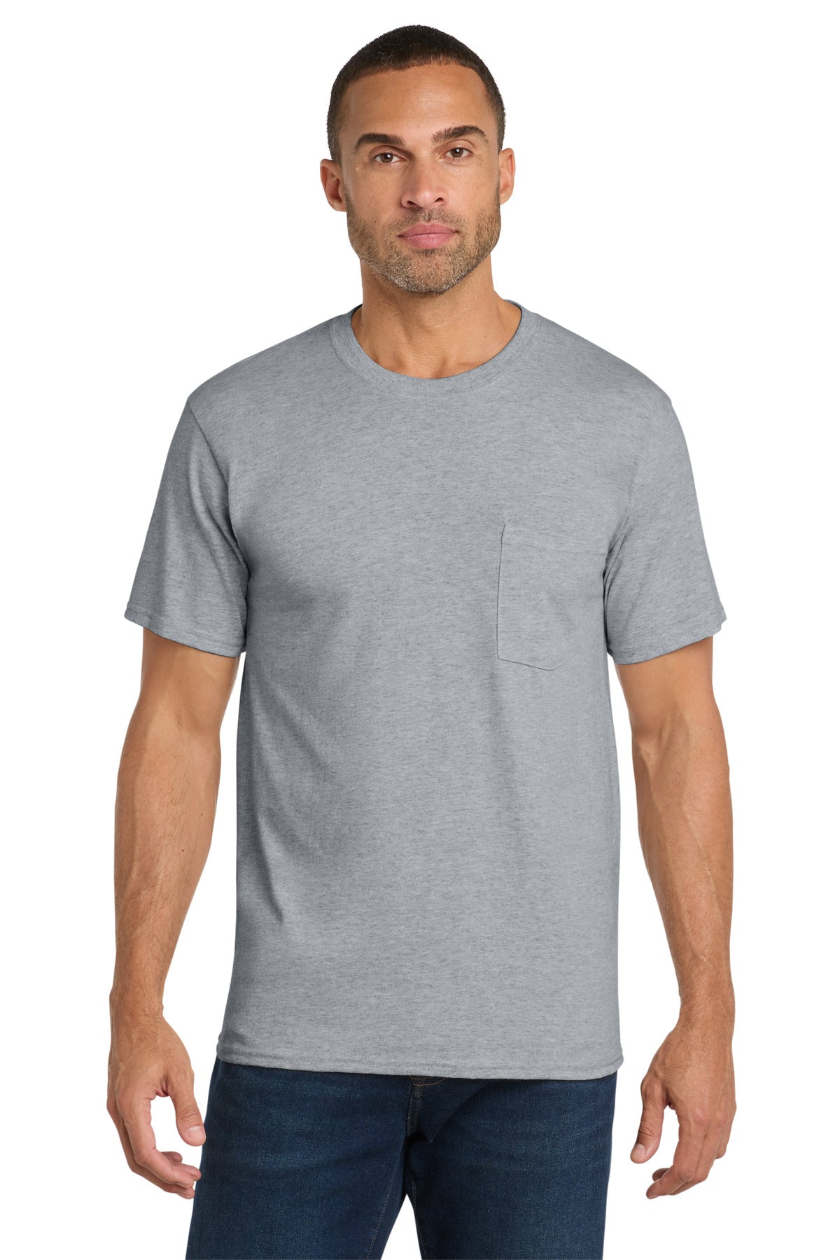 Port & Co™ Core Cotton Pocket Tee. PC54P