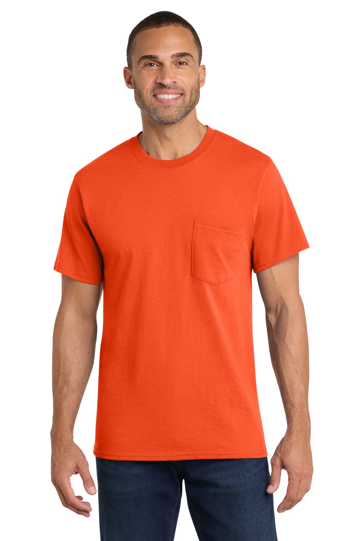 Port & Co™ Core Cotton Pocket Tee. PC54P