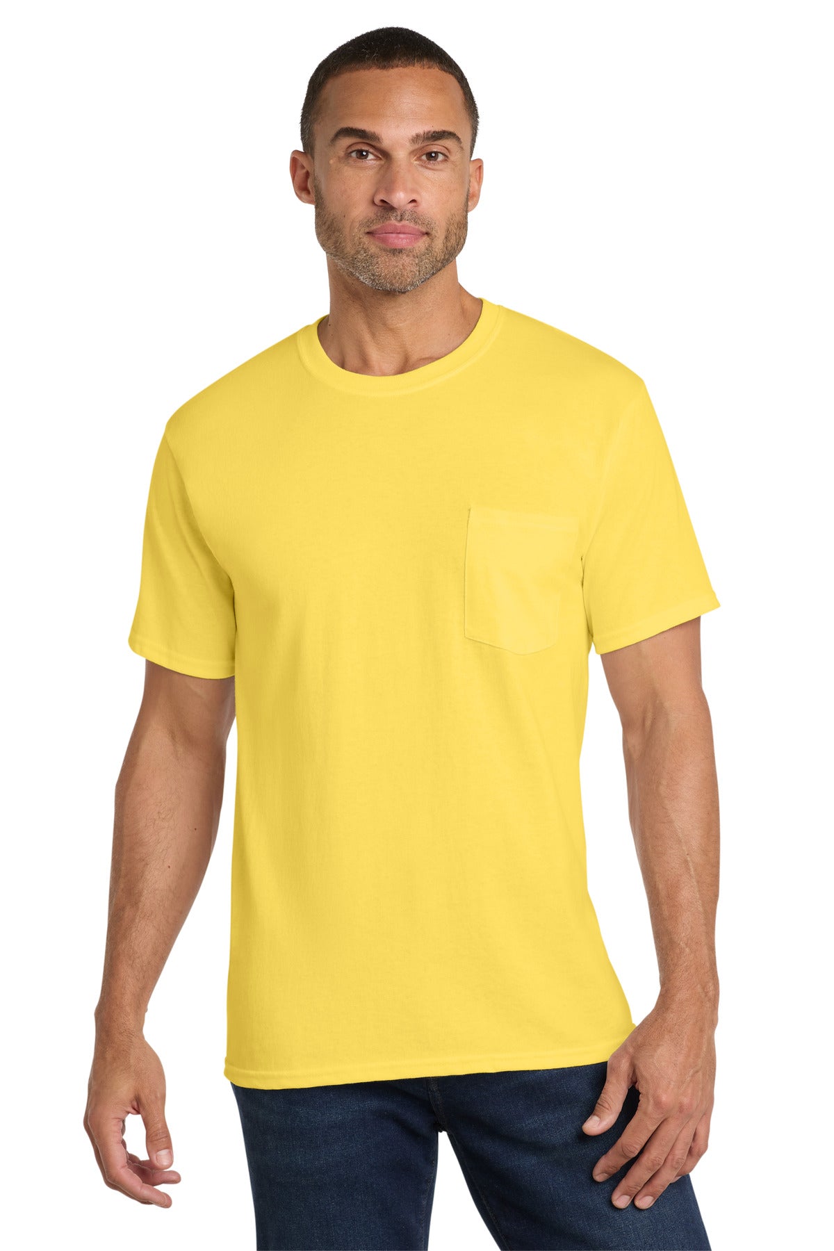 Port & Co™ Core Cotton Pocket Tee. PC54P